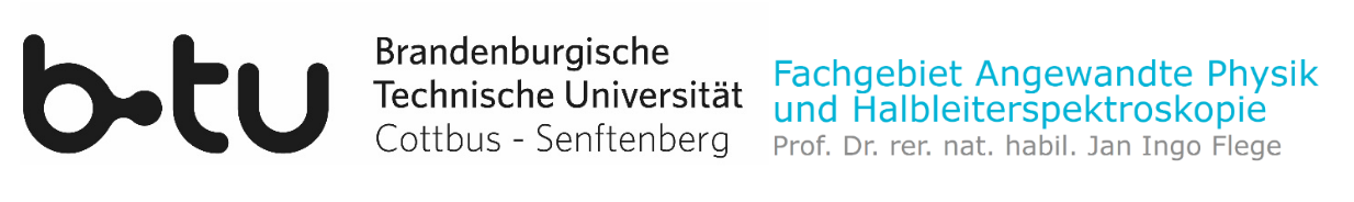 Logo BTU Cottbus Fachgebiet Angewandte Physik und Halbleiterspektroskopie