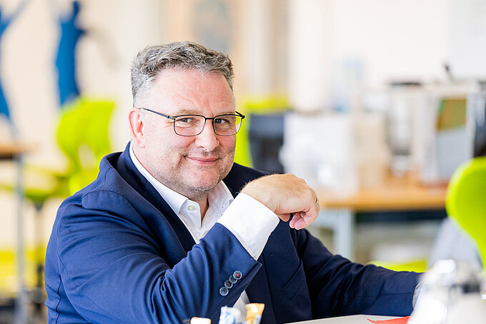 „Vorstellung der Hochschule Zittau/Görlitz beim Austausch mit Prof. Dr. Andreas Handschuh und Christian Hartmann.
