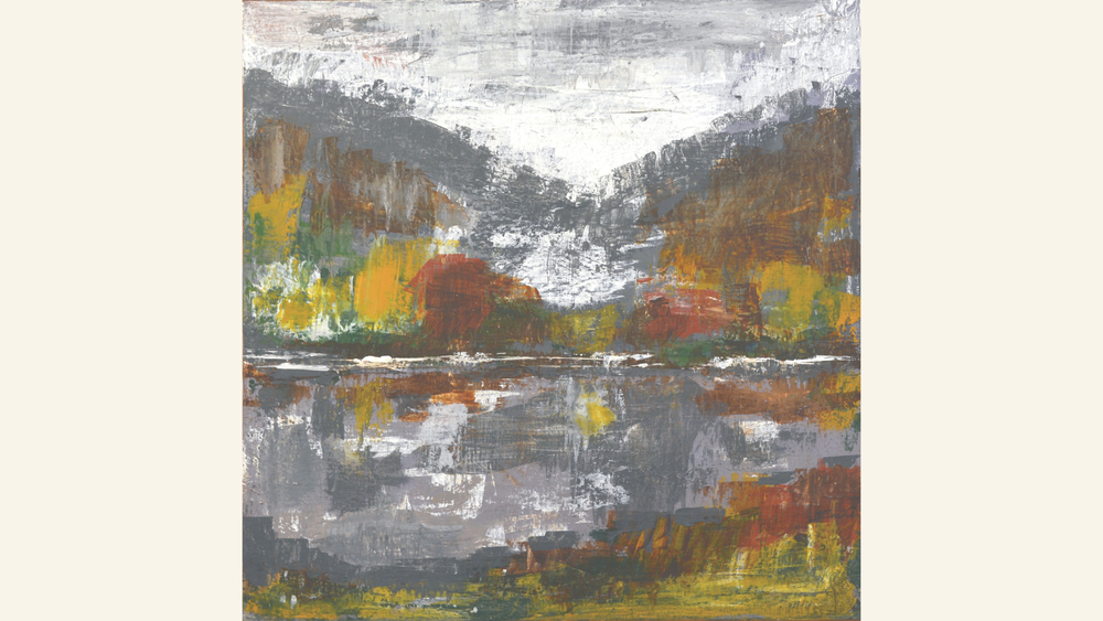 Peter Schiffner - "Herbst am See" - Acryl / gespachtelt / Leinen